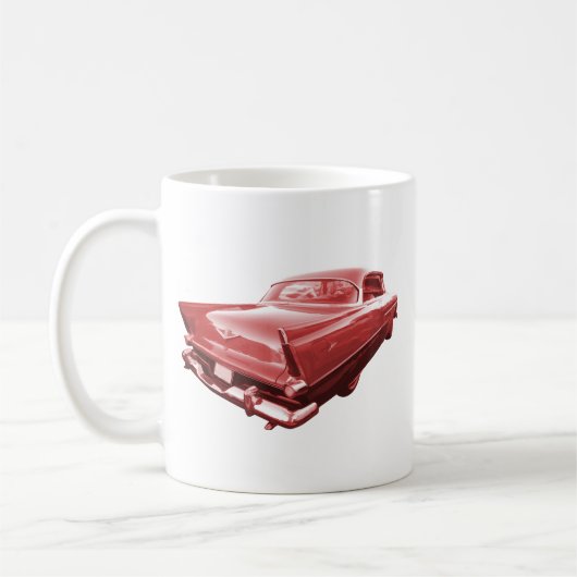 Feuerkugelwut Plymouth-Schwanzflossen 1956 Kaffeetasse (Links)