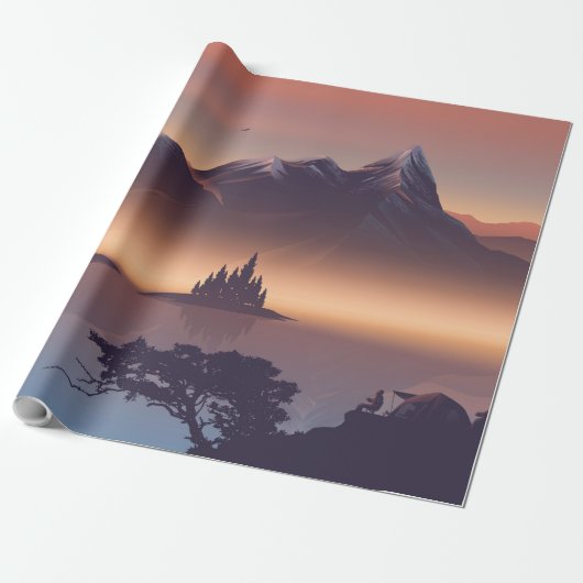 Feuerlager in der Nähe des Sees Geschenkpapier (Ungerollt)