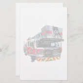 FeuerLastkraftwagen mit offener Tür Briefpapier (Vorne/Hinten)