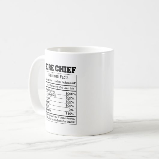 Feuerleitende Ernährungsdaten 11oz Tasse (Vorderseite Links)