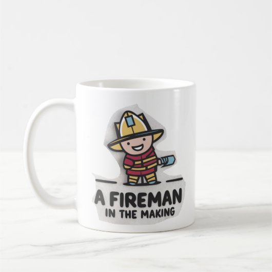 Feuerlerner. Künftiger Feuerwehrmann Kaffeetasse (Links)