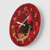 Feuerlichtkaktus Große Wanduhr (Winkel)
