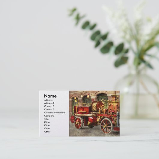 Feuerlkw - Ein Elektropumpenwagen 1907 Visitenkarte (Stehend Vorderseite)