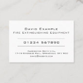 Feuerlöschausrüstung mit Foto des Inhabers Visitenkarte (Rückseite)