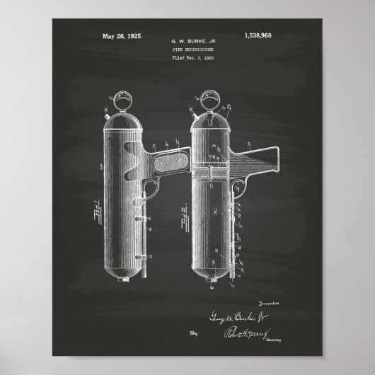 Feuerlöscher 1925 Patent Art - Kopfbrett Poster (Vorne)