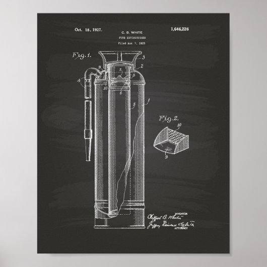 Feuerlöscher 1927 Patent Art - Kopfbrett Poster (Vorne)
