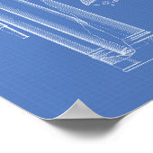 Feuerlöscher 1927 Patentart - Blueprint Poster (Ecke)