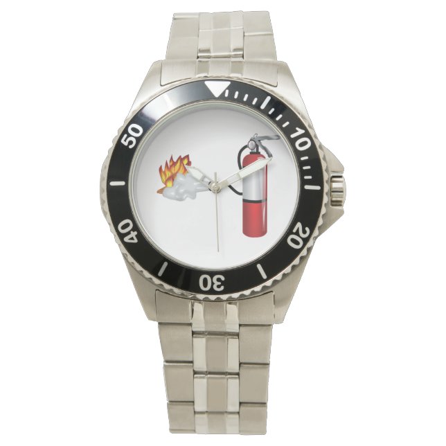 Feuerlöscher, der Feuerwache ausstellt Armbanduhr (Vorderseite)