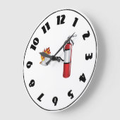 Feuerlöscher, der heraus Feuer-Uhr setzt Große Wanduhr (Winkel)