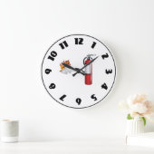 Feuerlöscher, der heraus Feuer-Uhr setzt Große Wanduhr (Zuhause)