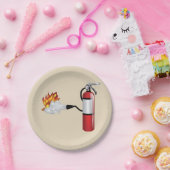 Feuerlöscher, der Teller von Feuerlöschpapier auss (Party)