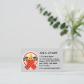 Feuerlöscher gekreuzt mit Flammen Visitenkarte (Stehend Vorderseite)