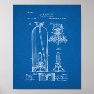 Feuerlöscher-Patent - Blueprint Poster