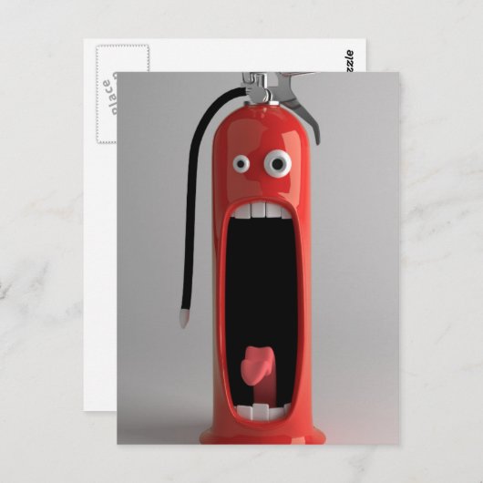 Feuerlöscher Postkarte (Vorne/Hinten)