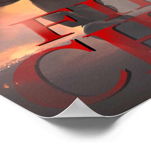 Feuerlöscher vor Flammen 12X16 (Matte) Poster (Ecke)