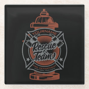 Feuerlöschhilfe-Team Glasuntersetzer