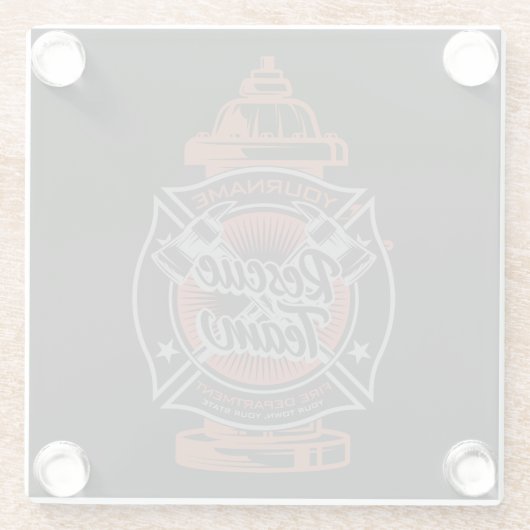 Feuerlöschhilfe-Team Glasuntersetzer (Rückseite)