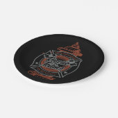 Feuerlöschhilfe-Team Pappteller (Schrägansicht)