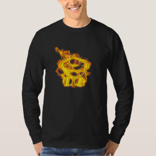 Feuerlöschlampe und Sonnenbrille Flammenflugzeug P T-Shirt