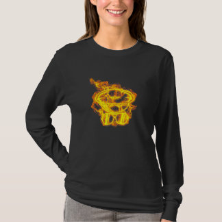 Feuerlöschlampe und Sonnenbrille Flammenflugzeug P T-Shirt