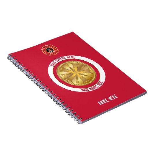 Feuerlöschleiter 5 - kundenspezifisches Notebook Notizblock (Rechte Seite)