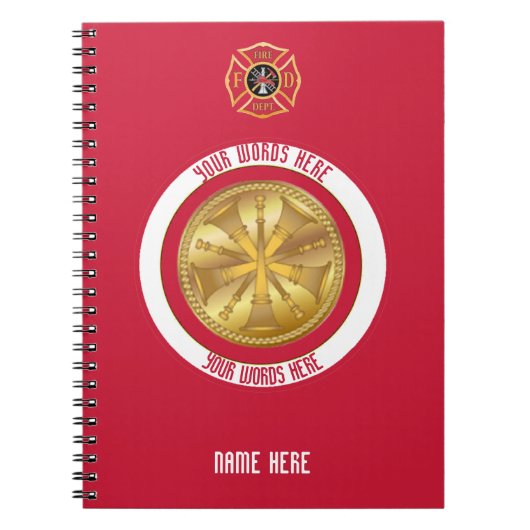 Feuerlöschleiter 5 - kundenspezifisches Notebook Notizblock (Vorderseite)