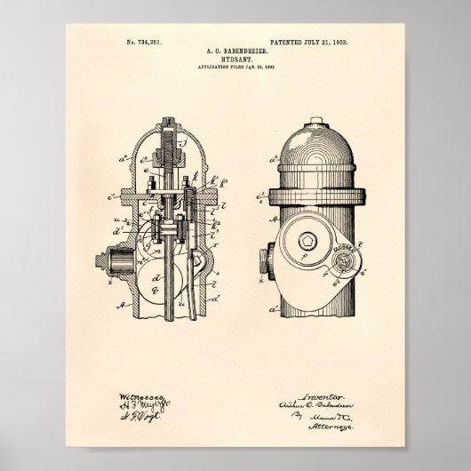 Feuerlöschmittel 1903 Patentart - Alter Peper Poster (Vorne)