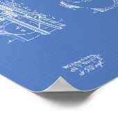 Feuerlöschmittel 1903 Patentart - Blueprint Poster (Ecke)