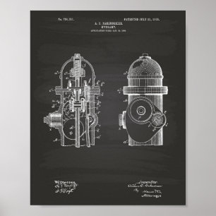 Feuerlöschmittel 1903 Patentart - Kopfbrett Poster