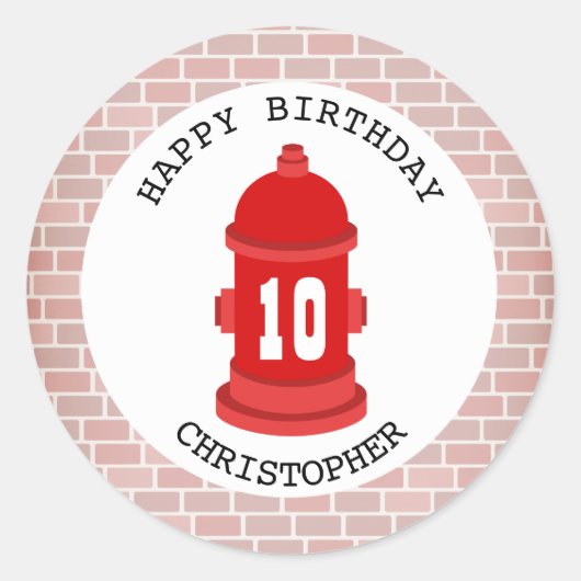 Feuerlöschmittel + Brillen Geburtstagsparticker Runder Aufkleber (Vorderseite)