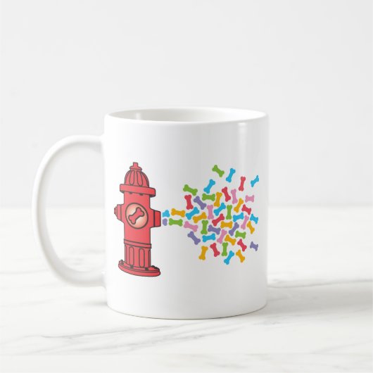 Feuerlöschmittel mit Hundeknochen Kaffeetasse (Links)