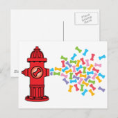 Feuerlöschmittel mit Hundeknochen Postkarte (Vorne/Hinten)