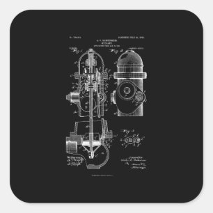 Feuerlöschmittel Patent Feuerwehrfrau Geschenk Män Quadratischer Aufkleber