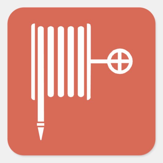 Feuerlöschschild Quadratischer Aufkleber (Vorderseite)