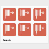 Feuerlöschschild Quadratischer Aufkleber (Blatt)