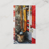 Feuerlöschschlauch, -eimer und -nebel visitenkarte (Rückseite)