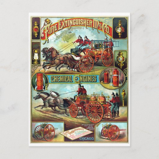 Feuerlöschunternehmen Postkarte (Vorderseite)