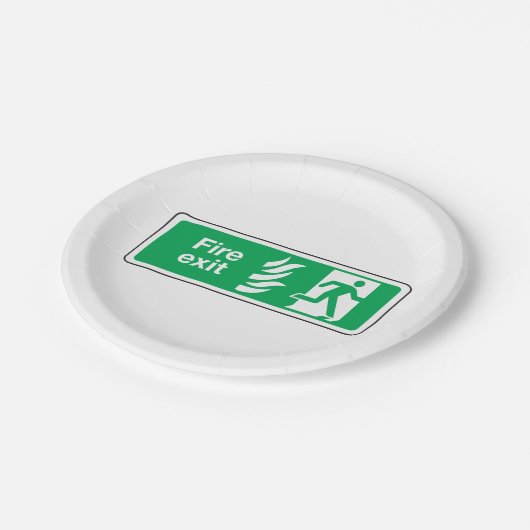 Feuerlöschzeichen Pappteller (Schrägansicht)