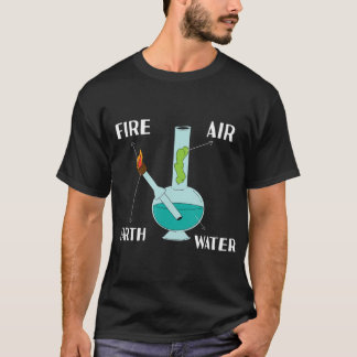 Feuerluft-Erdwasser alle Elemente in einem Bong T-Shirt