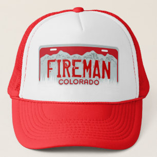 Feuermann Colorado roter Nummernschild Souvenirhut Truckerkappe