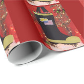 Feuermann-Stiefel-Weihnachtsgeschenk Geschenkpapier (Rolleneckpunkt)