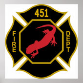 Feuermänner Logo Fahrenheit 451 Schwarzes Gold und Poster (Vorne)