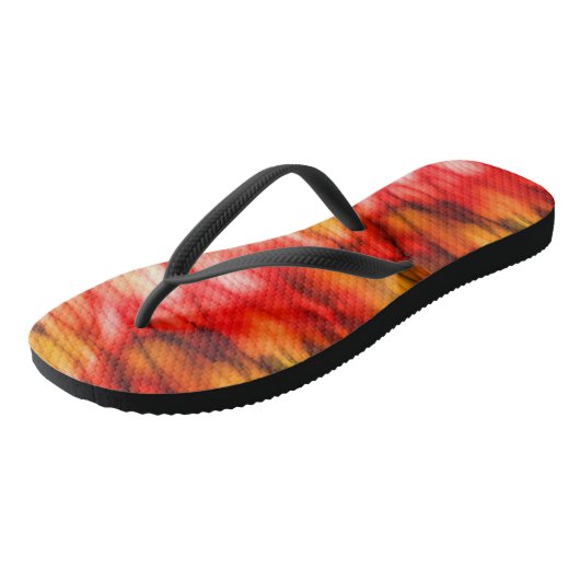 Feuermarmor Abstrakt Badesandalen (Schrägansicht)
