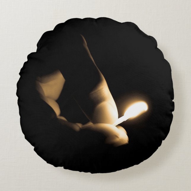Feuermatte Rundes Kissen (Vorderseite)