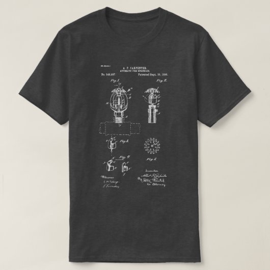 Feuermelder-Patent 1895 und Feueralarm T-Shirt (Design vorne)