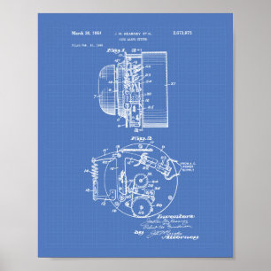 Feuermeldesystem 1954 Patentart - Blueprint Poster