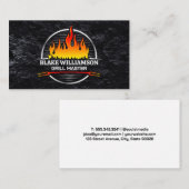 Feuermetall-Grill-Logo Visitenkarte (Vorne/Hinten)