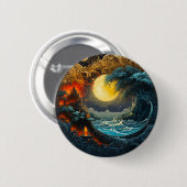 Feuermond Wave Yin Yang Martial Arts Button (Vorne & Hinten)