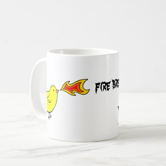 Feuern Sie atmenhühner Schicksals-der lustigen Kaffeetasse (Vorderseite Links)