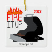 Feuern Sie es in Flammen und Grill Personalisiert Keramikornament (Vorderseite)